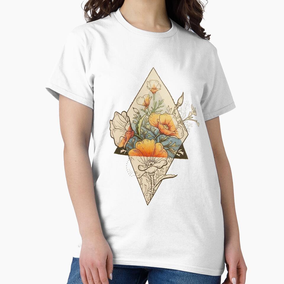 Orange and Beige flowers by Sticker Store T-Shirts, Hoodie, Sweatshirt | BlankRebels.com (Image 2)