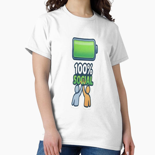 100% Social Battery Sticker – Full Energy Mood Funny Design by Velora Design