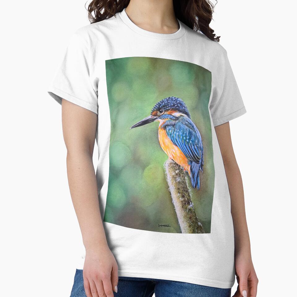 The Perching Kingfisher by Shining Bright Arts, Crafts & Illustration T-Shirts, Hoodie, Sweatshirt (Image 2)