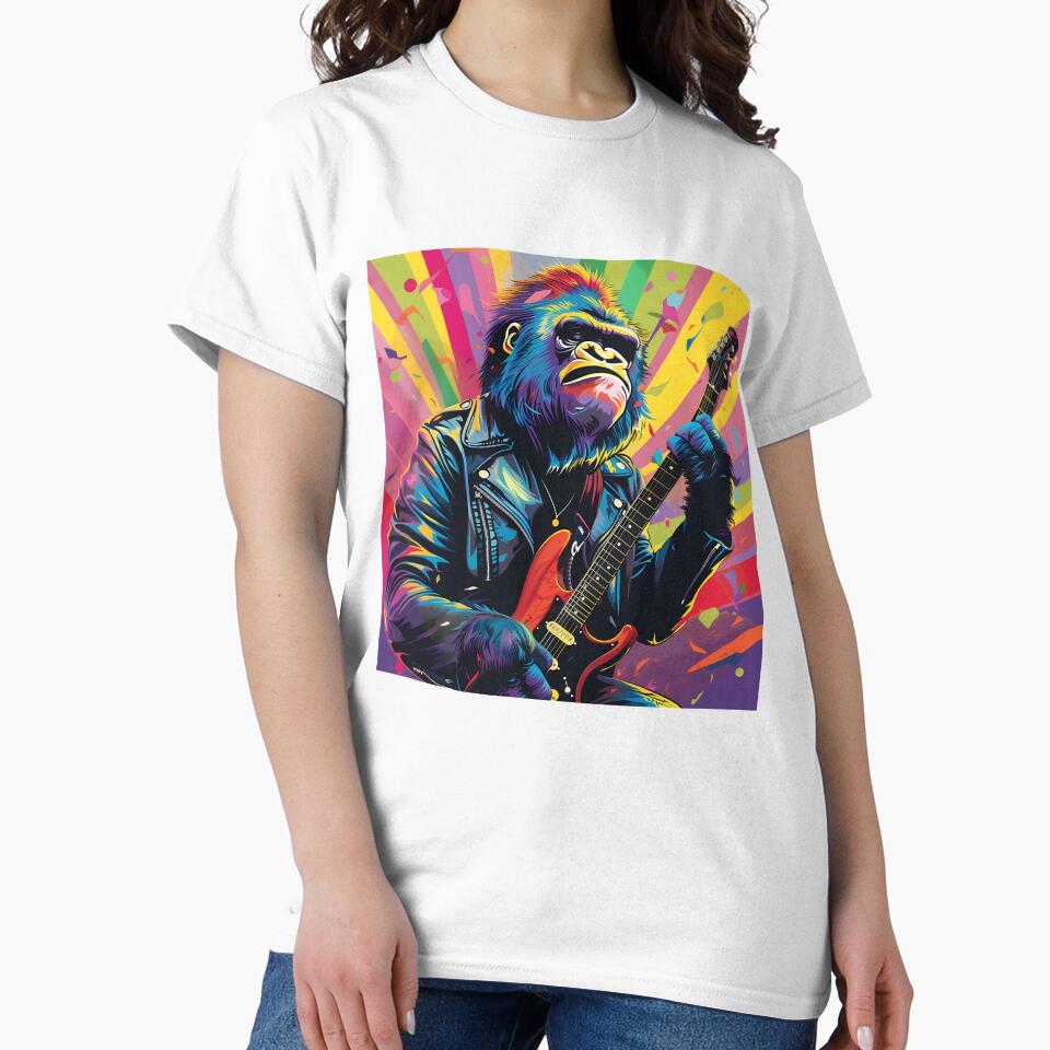Rockin' Gorilla Guitarist: Unique Design on Redbubble by harmzk90 T-Shirts, Hoodie, Sweatshirt | BlankRebels.com (Image 2)