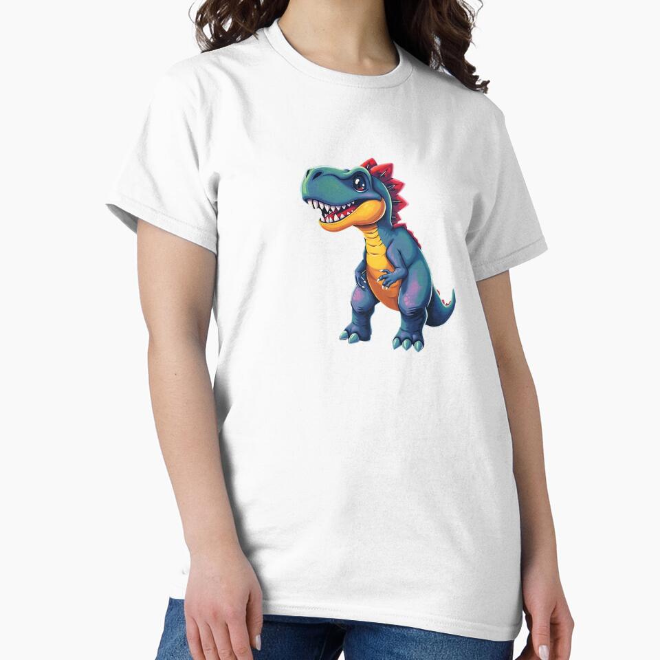 Colorful Cartoon Dinosaur design by VibeTCreations T-Shirts, Hoodie, Sweatshirt | BlankRebels.com (Image 2)