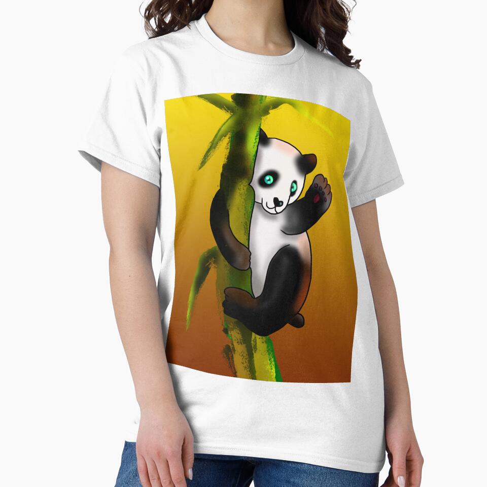 cartoon panda on bamboo by BeingNow