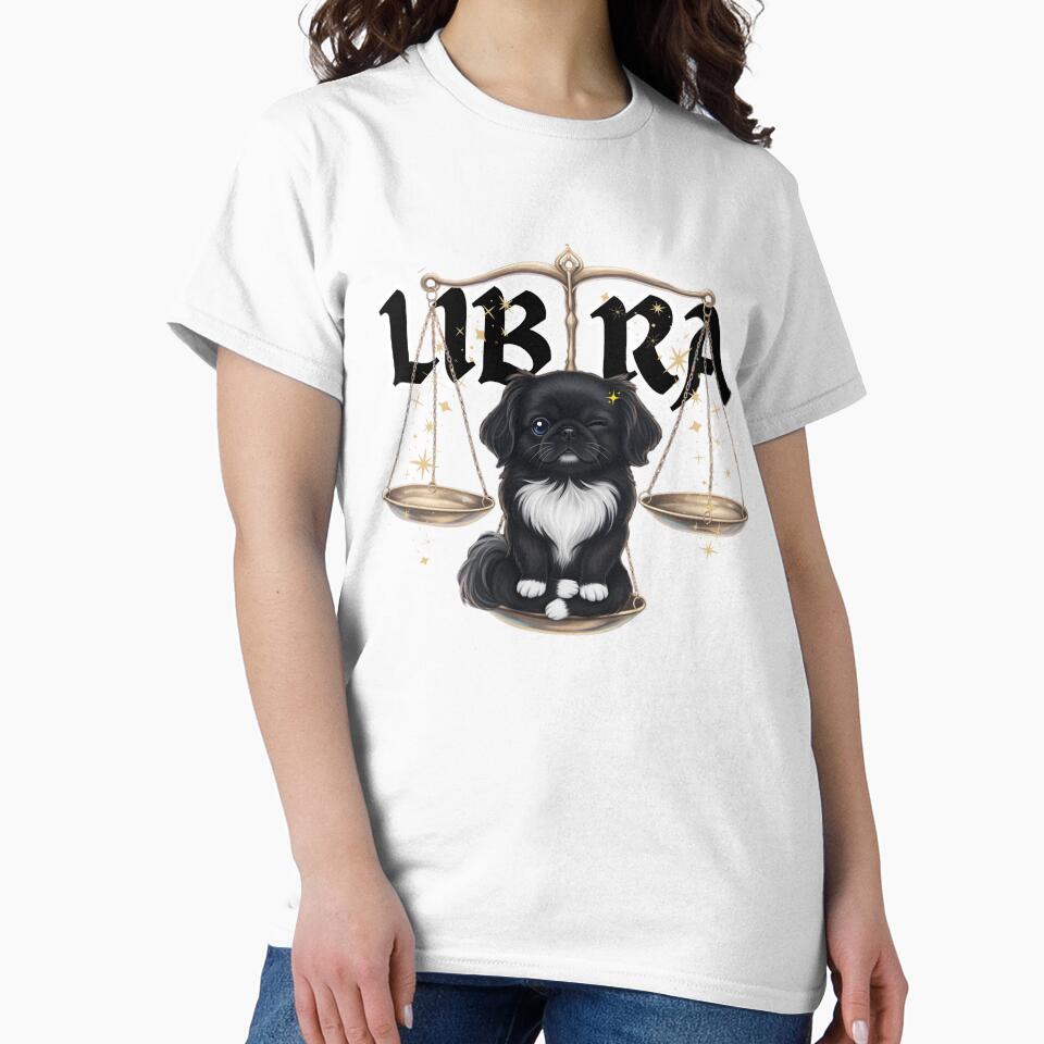 Cute Pekingese Dog Libra Zodiac Sign - Aesthetic and Sweet Illustration by AbuCAni Studio T-Shirts, Hoodie,... (Image 2)