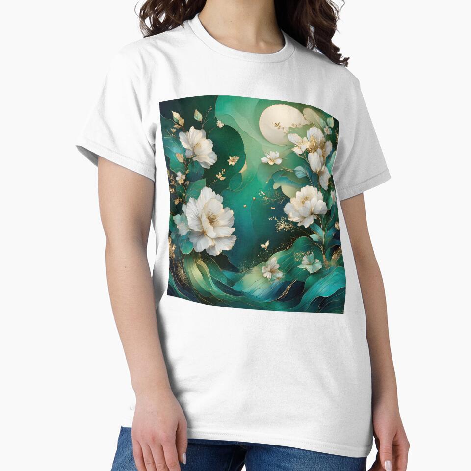 Mid Century Botanical Retro Geometric Leaves  Florals   Green by Prints and Lifestyle T-Shirts, Hoodie, Sweatshirt (Image 2)