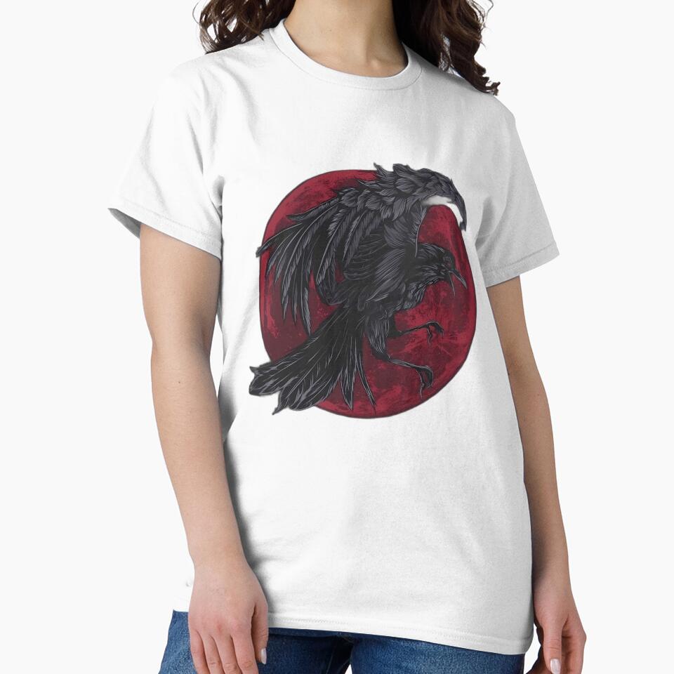 Dark Raven on Blood Red Moon by Crown & Claw T-Shirts, Hoodie, Sweatshirt | BlankRebels.com (Image 2)