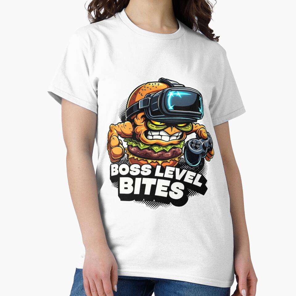 Boss Level Burger Gamer Food Mascot T-Shirts, Hoodie, Sweatshirt
