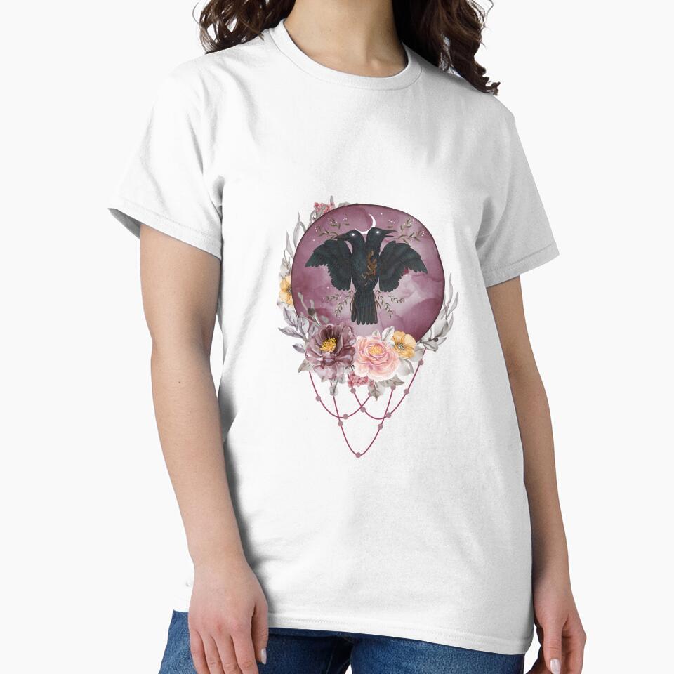 2 Headed Floral Raven by WearyWhimsy T-Shirts, Hoodie, Sweatshirt | BlankRebels.com (Image 2)