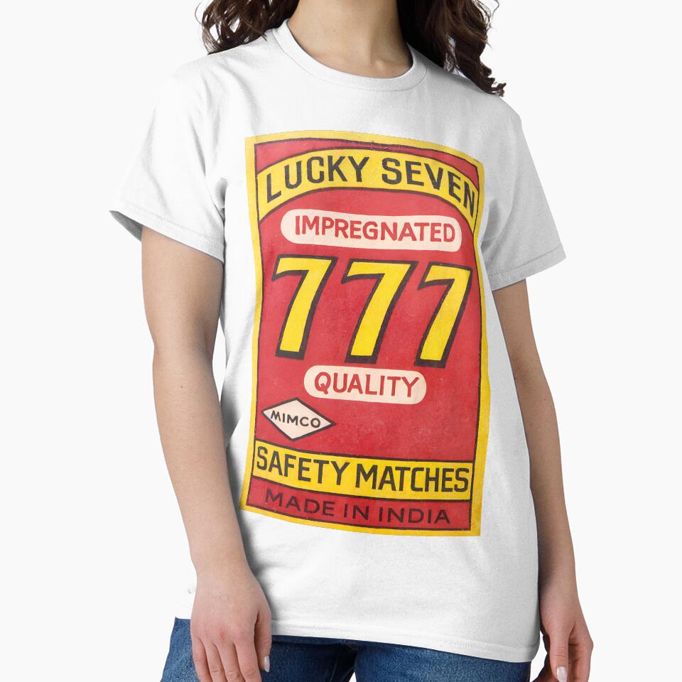 Vintage Lucky Seven 777 Impregnated Safety Matches Design by Glitterblix T-Shirts, Hoodie, Sweatshirt (Image 2)