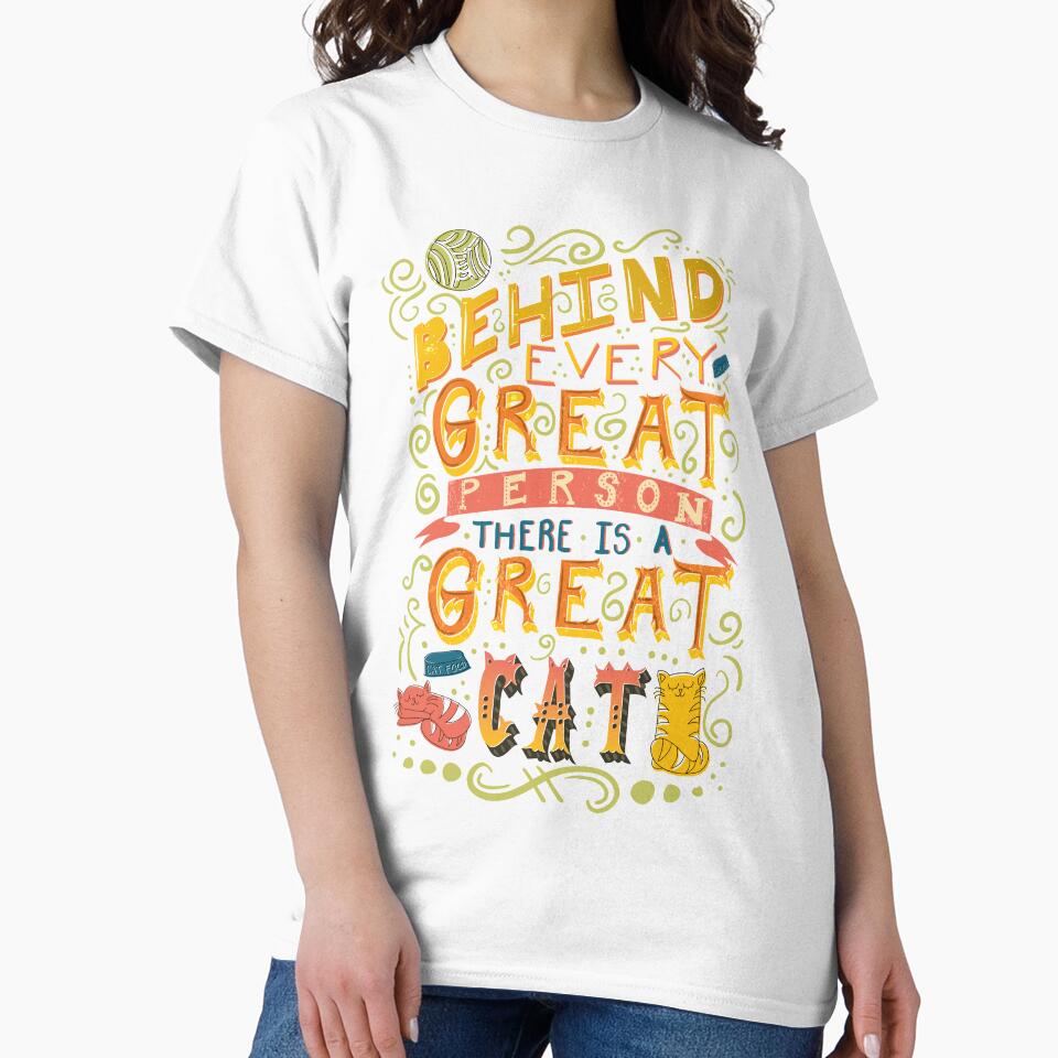 Behind every great person, there is a great cat by abbymalagaART T-Shirts, Hoodie, Sweatshirt | BlankRebels.com (Image 2)