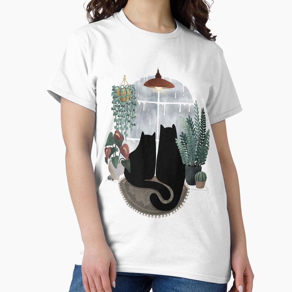 Rainy Day Cats (on White) by littleclyde T-Shirts, Hoodie, Sweatshirt | BlankRebels.com (Image 2)