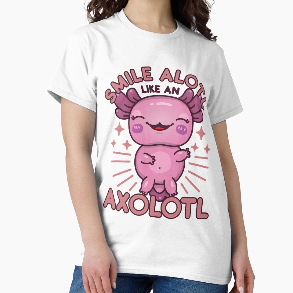 Funny, Cute and Kawaii Smile Alotl Like an Axolotl Design for Axolotl Lovers - Animal Lovers by NightGleam... (Image 2)