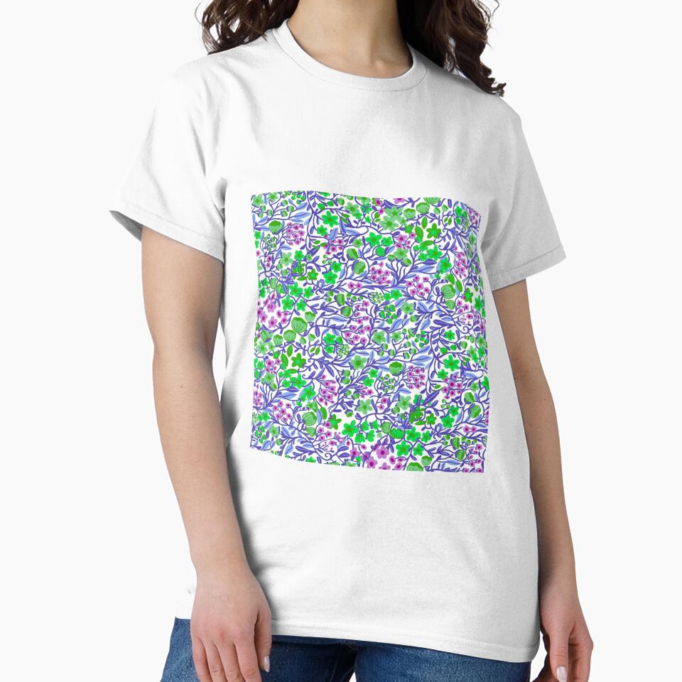 Vibrant Floral Pattern in Purple and Green: Phone Cases, Curtains, Mugs, Home Decor, Stickers, Art Prints,... (Image 2)