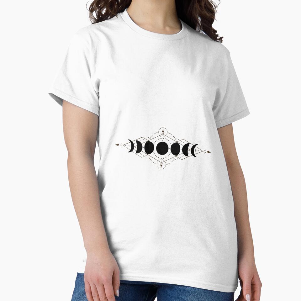 Moon Phase In Monochrome Black by Kietzthetic T-Shirts, Hoodie, Sweatshirt | BlankRebels.com (Image 2)