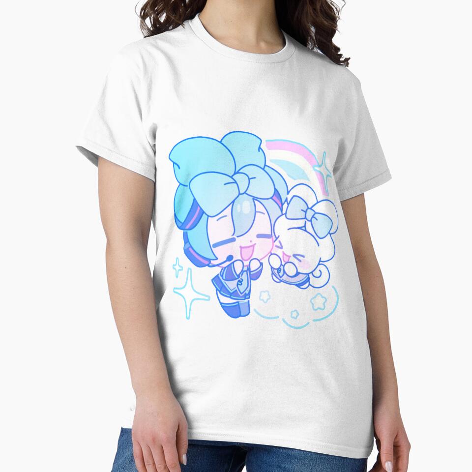Miku and Cinnamoroll with adorable chibi bows by loveiscosmic