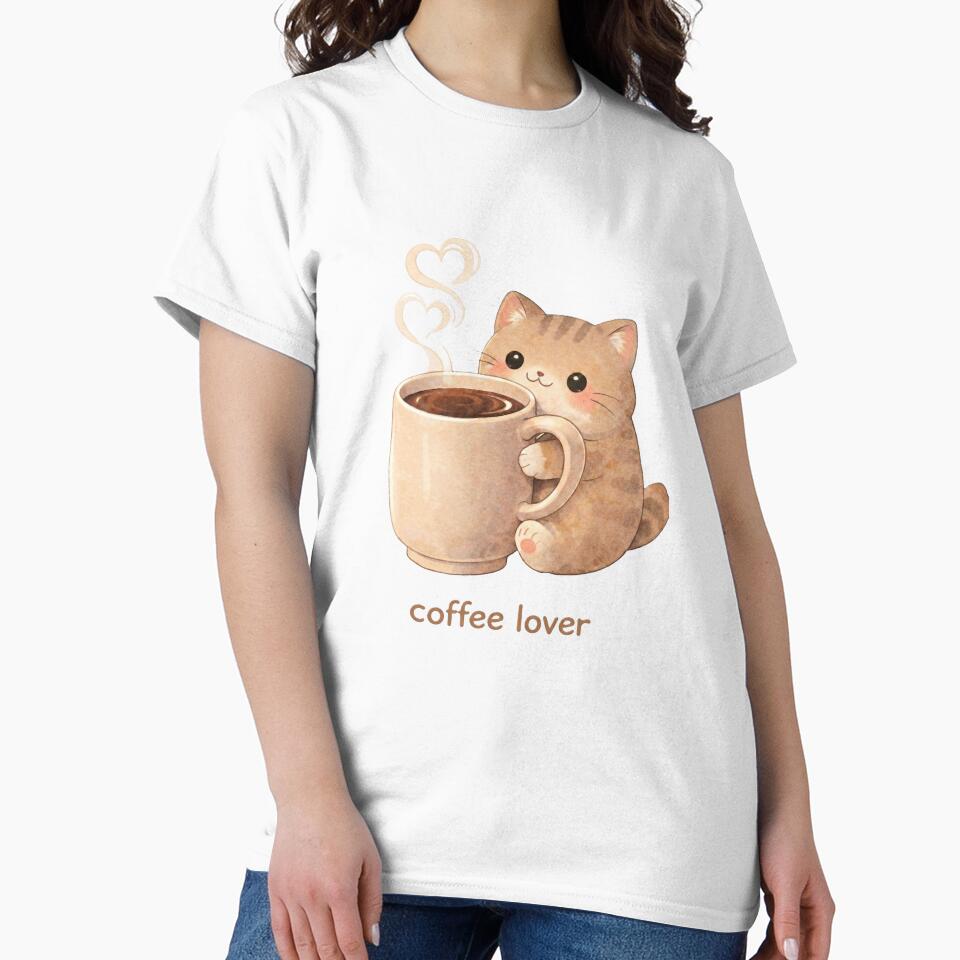 Cute coffee lover kitten cat by Cute animal goods T-Shirts, Hoodie, Sweatshirt | BlankRebels.com (Image 2)