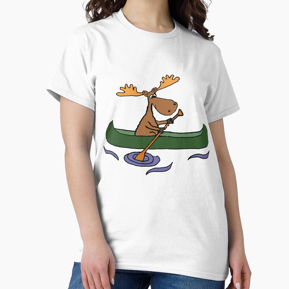 Funny Moose Canoeing Cartoon by Nature's Fancy T-Shirts, Hoodie, Sweatshirt | BlankRebels.com (Image 2)