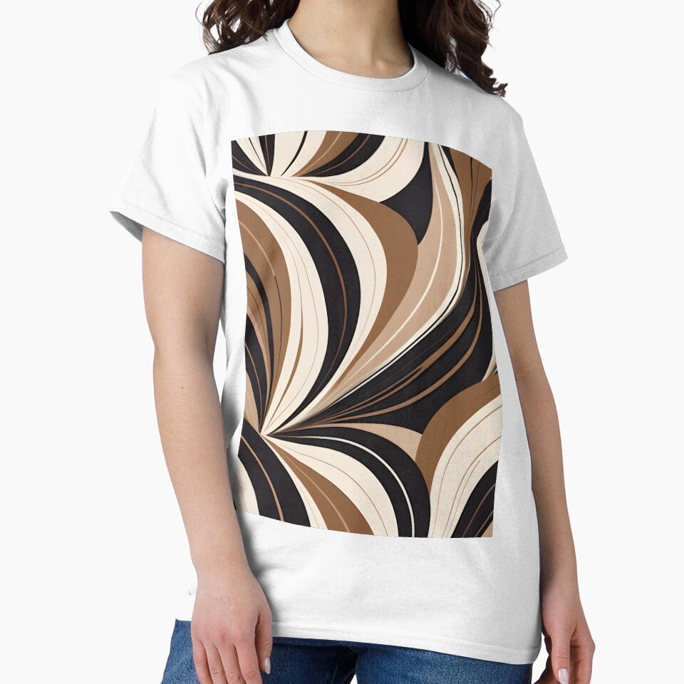 Mid Century Modern Abstract Botanical Chocolate Brown, Beige by Prints and Lifestyle T-Shirts, Hoodie, Sweatshirt (Image 2)