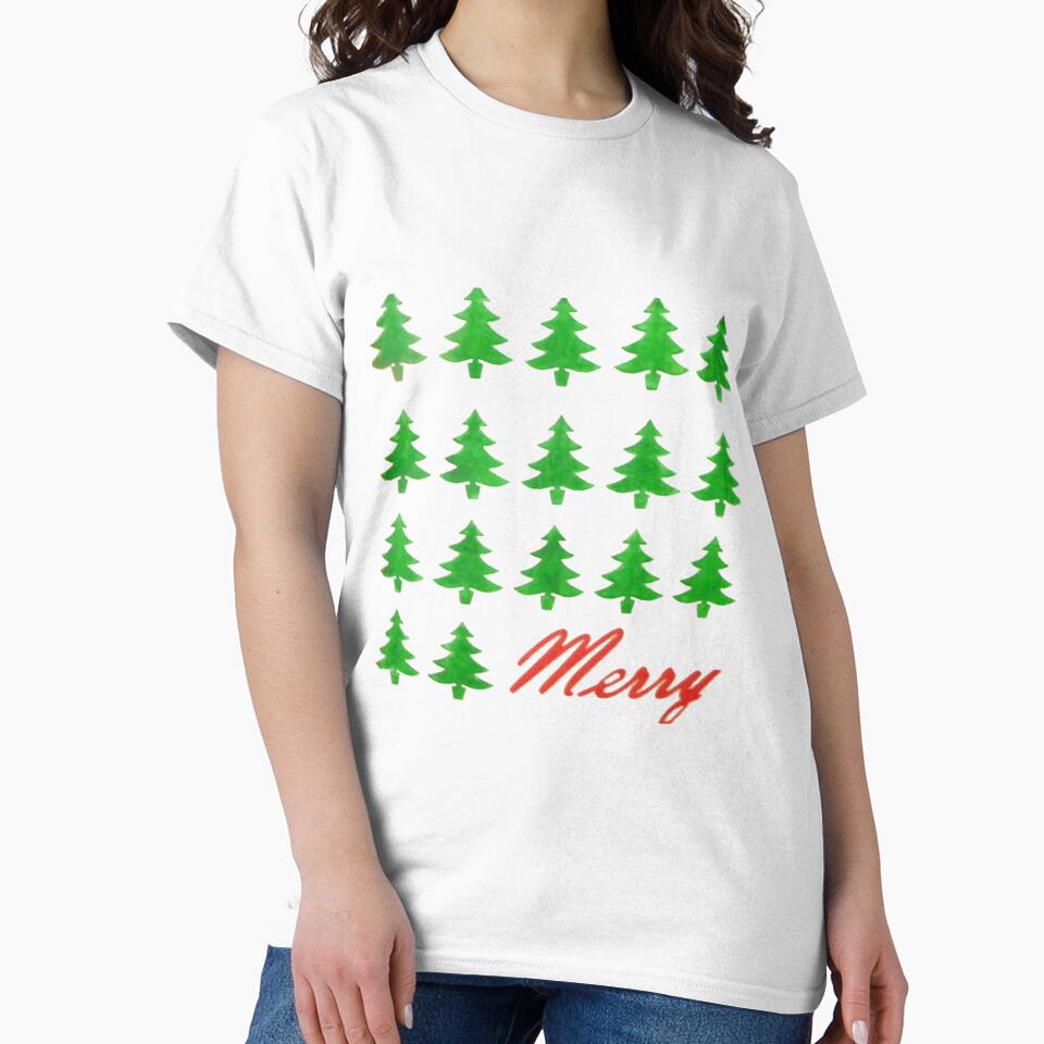 Merry with Christmas Trees by cabindog T-Shirts, Hoodie, Sweatshirt | BlankRebels.com (Image 2)