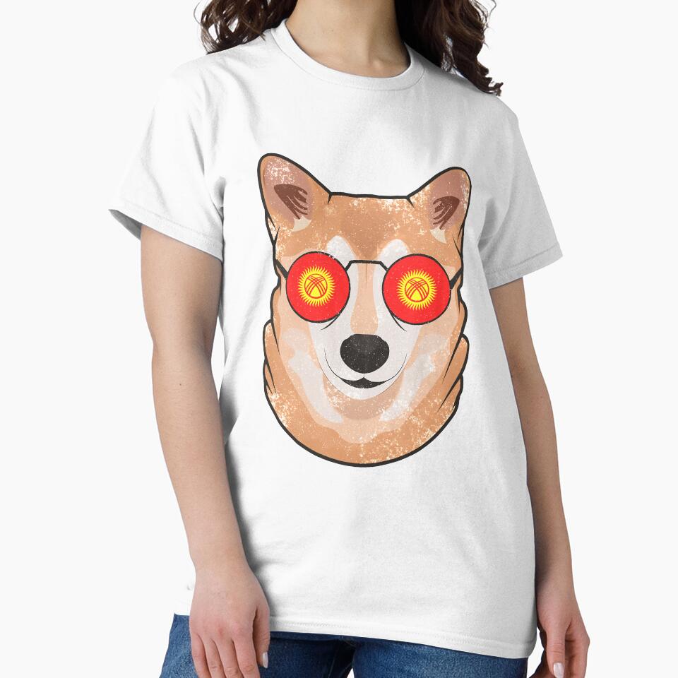 Vintage Patriotic Shiba Inu Kyrgyzstani Flag by feether-store