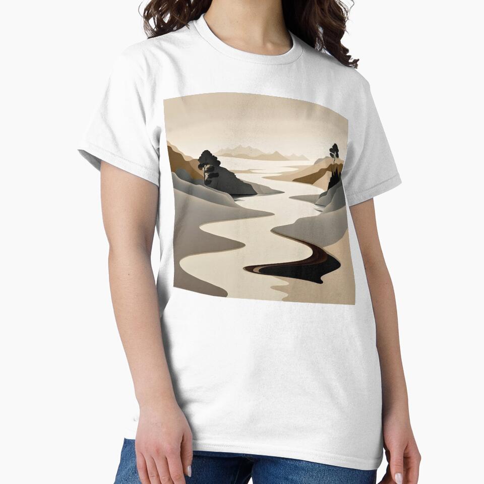 Minimalist abstract digital landscape art design by Feluceo T-Shirts, Hoodie, Sweatshirt | BlankRebels.com (Image 2)