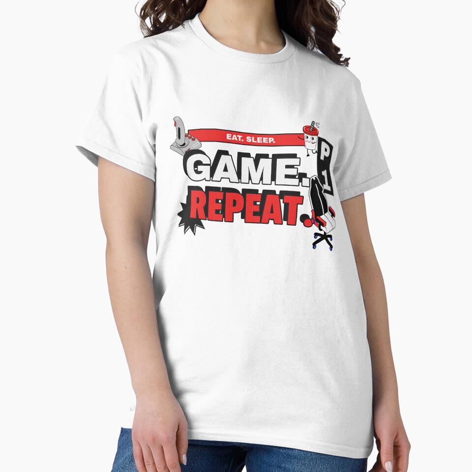 Eat Sleep Game Repeat Design by Robbo's Tees Designs Hoodie, Sweatshirt | BlankRebels.com (Image 2)