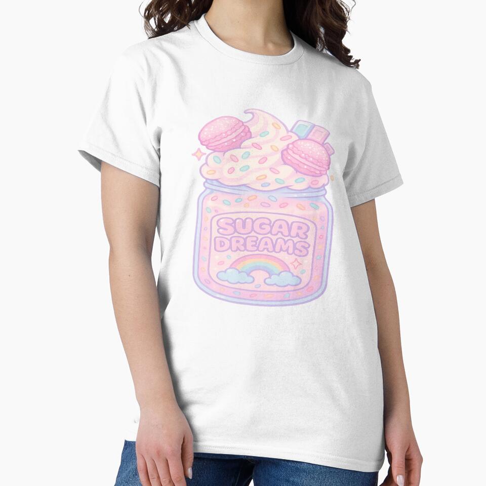 ✨ Sugar Dreams Kawaii Aesthetic | Pastel Dessert Y2K Cute Sticker ✨ by POD DYNASTY | Original Print On Demand T-Shirt Graphics
