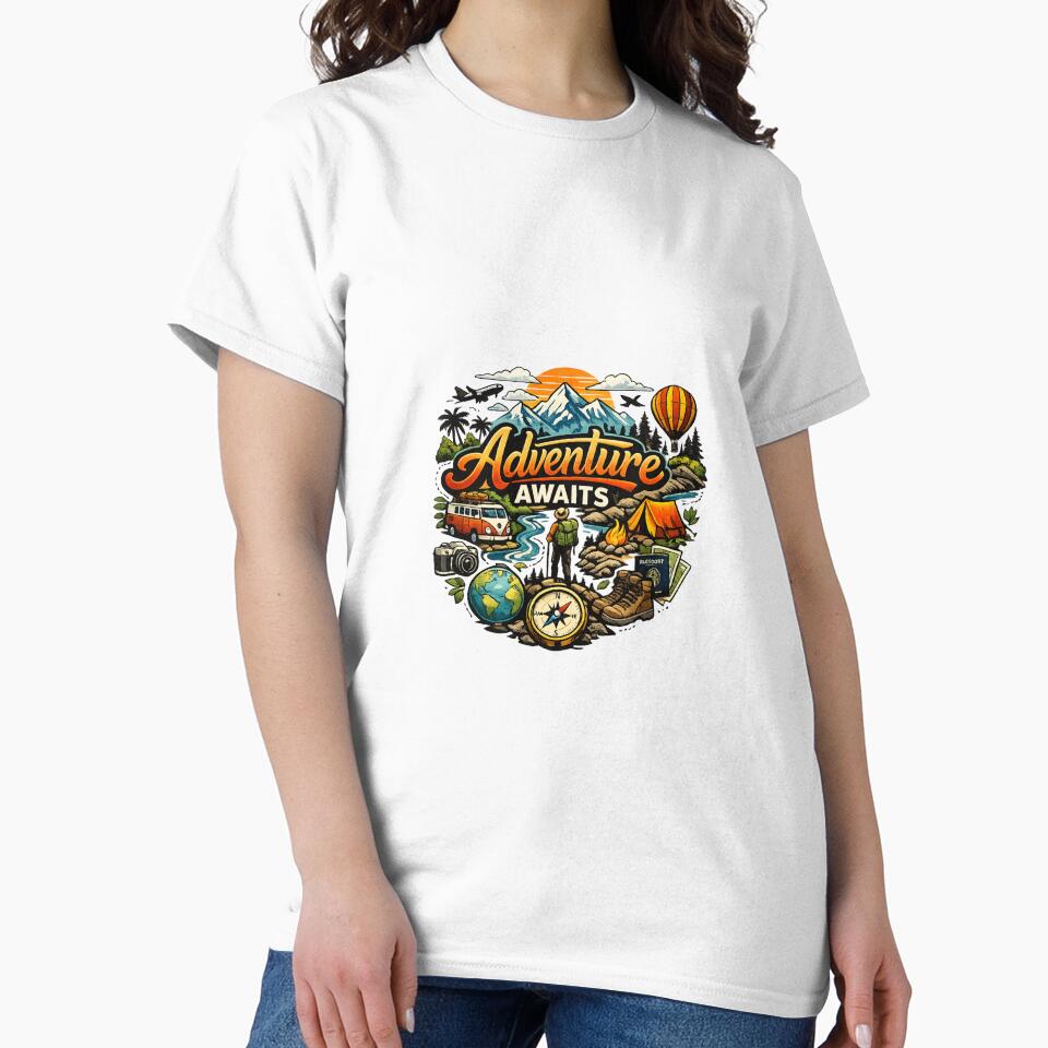 Adventure Awaits Outdoor Travel Illustration by Mix Mood T-Shirts, Hoodie, Sweatshirt | BlankRebels.com (Image 2)