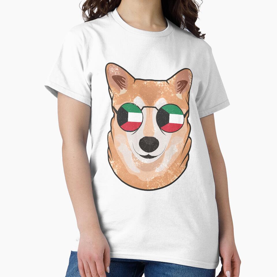 Vintage Patriotic Shiba Inu Kuwaiti Flag by feether-store