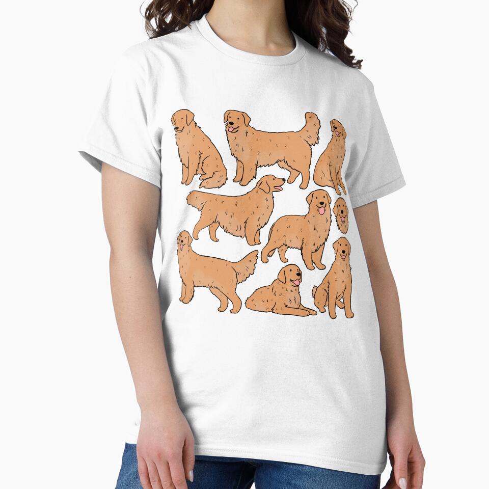 Golden Retriever Cute Pattern T-Shirts, Hoodie, Sweatshirt