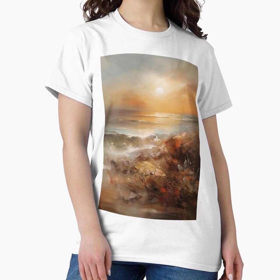 Sunset Watercolor Wall Art by pauloss T-Shirts, Hoodie, Sweatshirt | BlankRebels.com (Image 2)