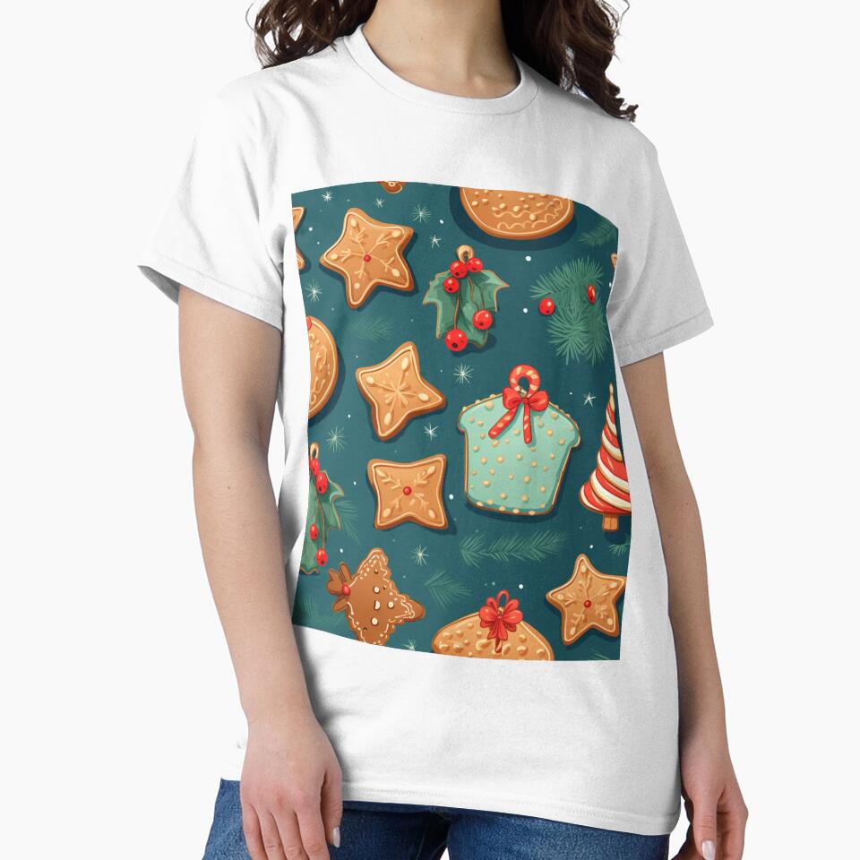 Christmas Cookies Pattern by NicolasGlowArt T-Shirts, Hoodie, Sweatshirt | BlankRebels.com (Image 2)