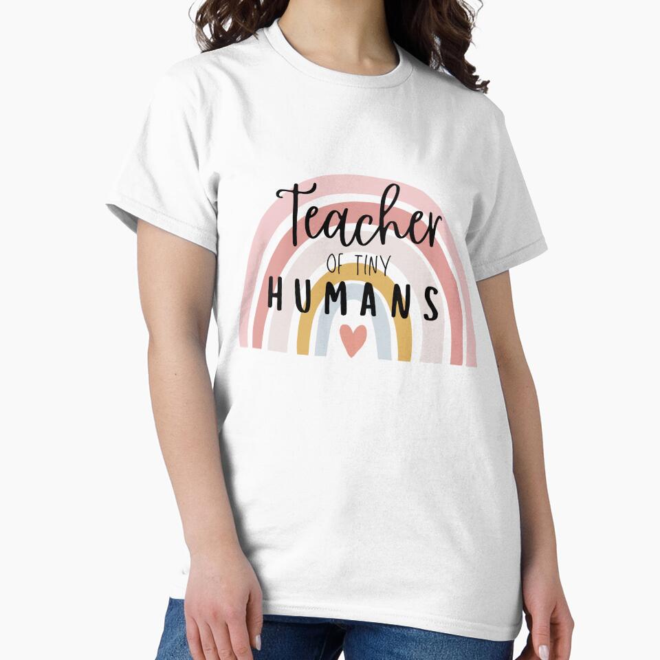 Teacher of Tiny Humans Boho Rainbow by LTDigitalDesign T-Shirts, Hoodie, Sweatshirt | BlankRebels.com (Image 2)