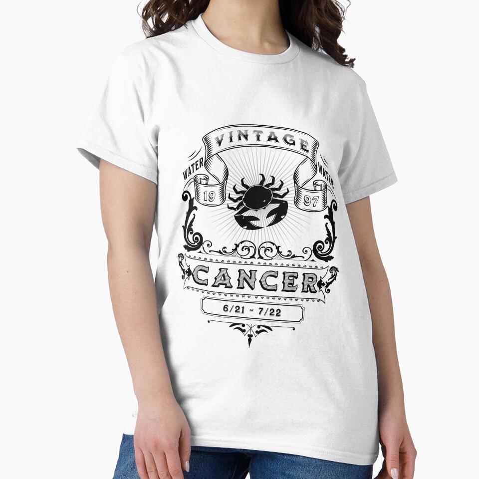 The Zodiac Sign of Cancer Black and White  1997 by rhombusOnion T-Shirts, Hoodie, Sweatshirt | BlankRebels.com (Image 2)