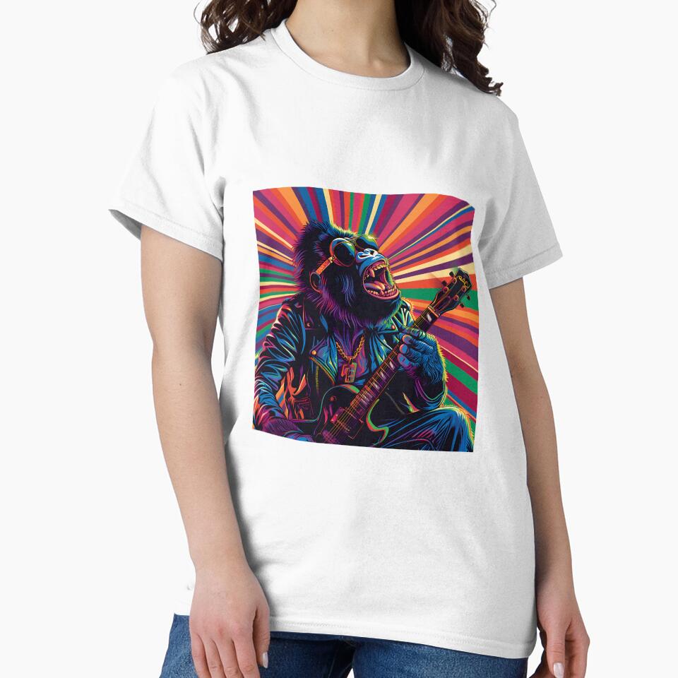 Gorilla Rockstar Tee: Top Quality Redbubble Print by harmzk90 Hoodie, Sweatshirt | BlankRebels.com (Image 2)
