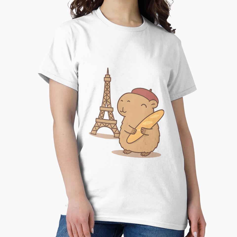 Feelin’ Capy Paris – Cute Capybara Baguette & Eiffel Tower T-Shirts, Hoodie, Sweatshirt