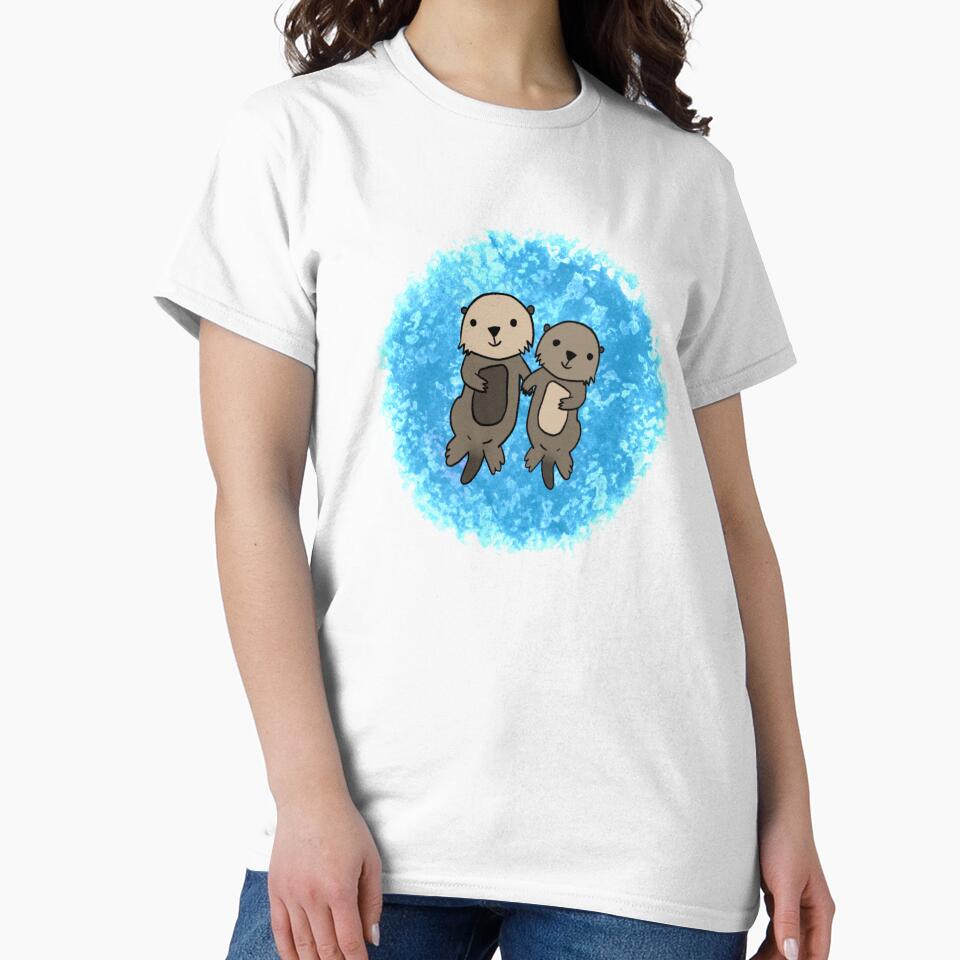 Cute otters holding hands by scorsone81 T-Shirts, Hoodie, Sweatshirt | BlankRebels.com (Image 2)
