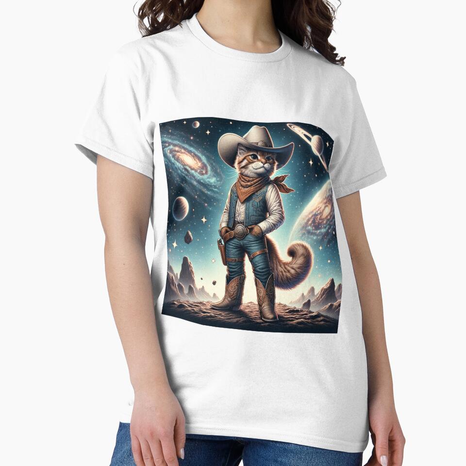Space Cat Cowboy by RayFineArt T-Shirts, Hoodie, Sweatshirt | BlankRebels.com (Image 2)
