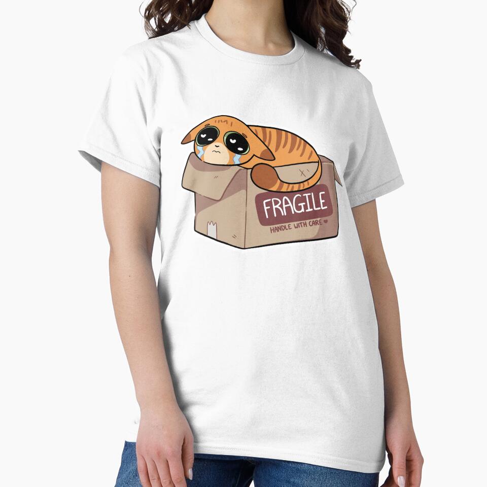 Fragile Handle with Care! (orange tabby cat) by sarakayy T-Shirts, Hoodie, Sweatshirt | BlankRebels.com (Image 2)