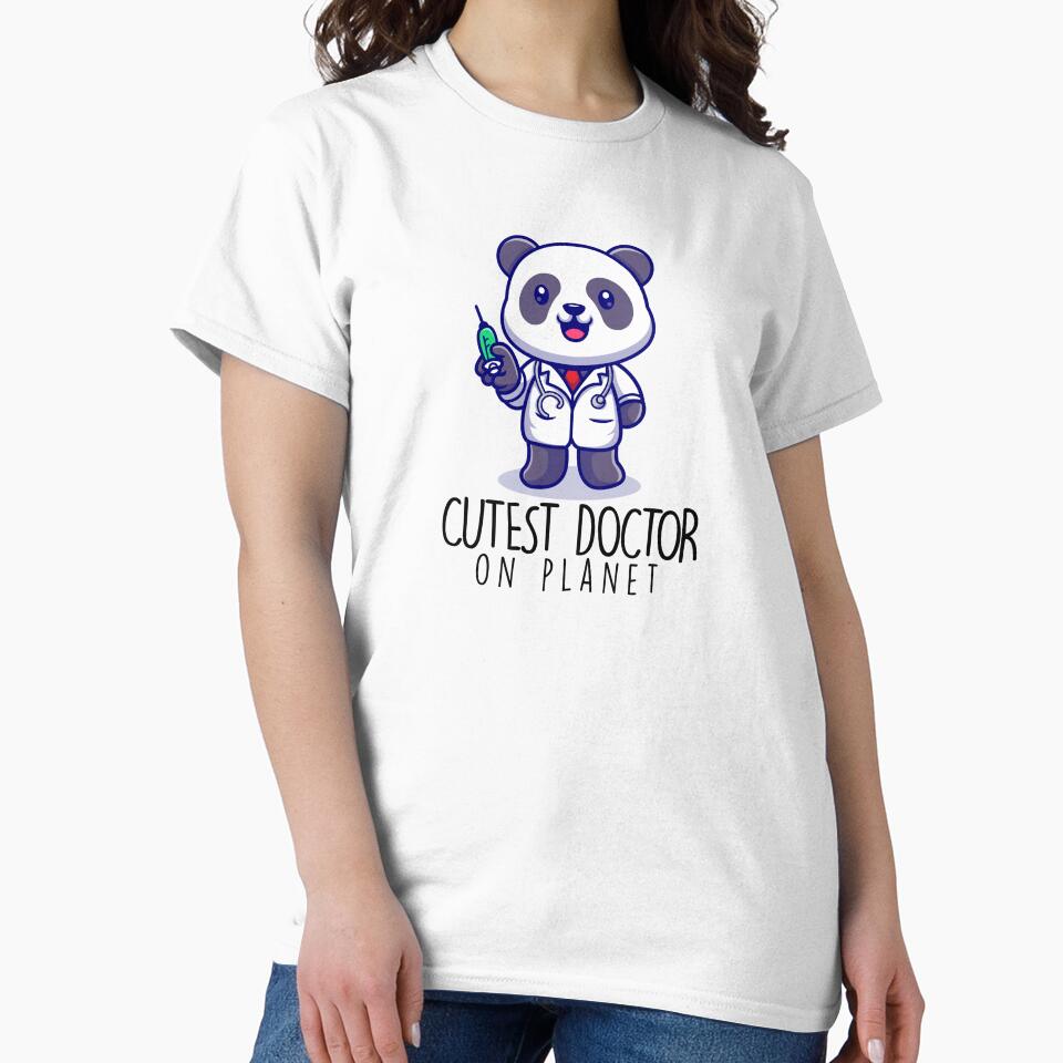 Cutest Doctor on Planet - Funny cute medical panda with injection by The Patootoos T-Shirts, Hoodie, Sweatshirt (Image 2)