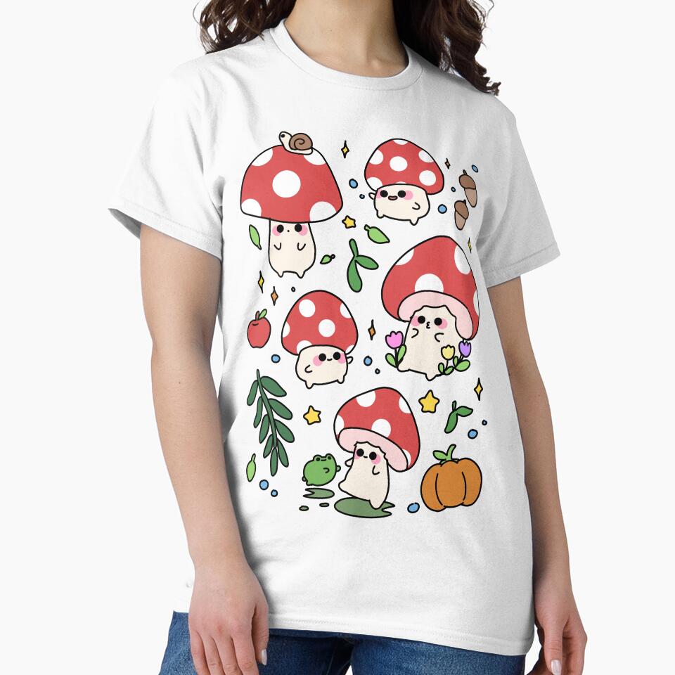 Cute Kawaii Mushroom #1 by Annisa Yuwanda T-Shirts, Hoodie, Sweatshirt | BlankRebels.com (Image 2)
