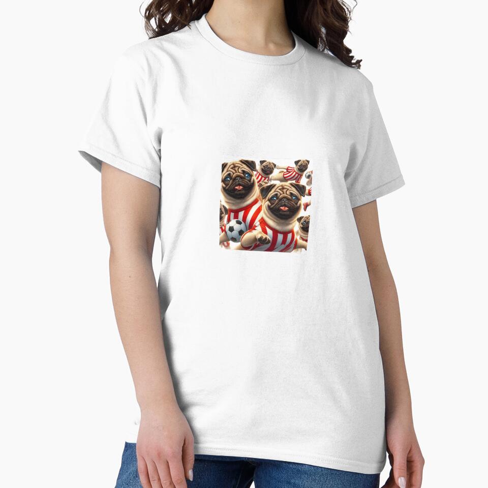 Pugs love football too! Soccer and Dog Lovers - Sunderland, Sheffield United, Southampton - Any dog, any colour by Humour House Designs