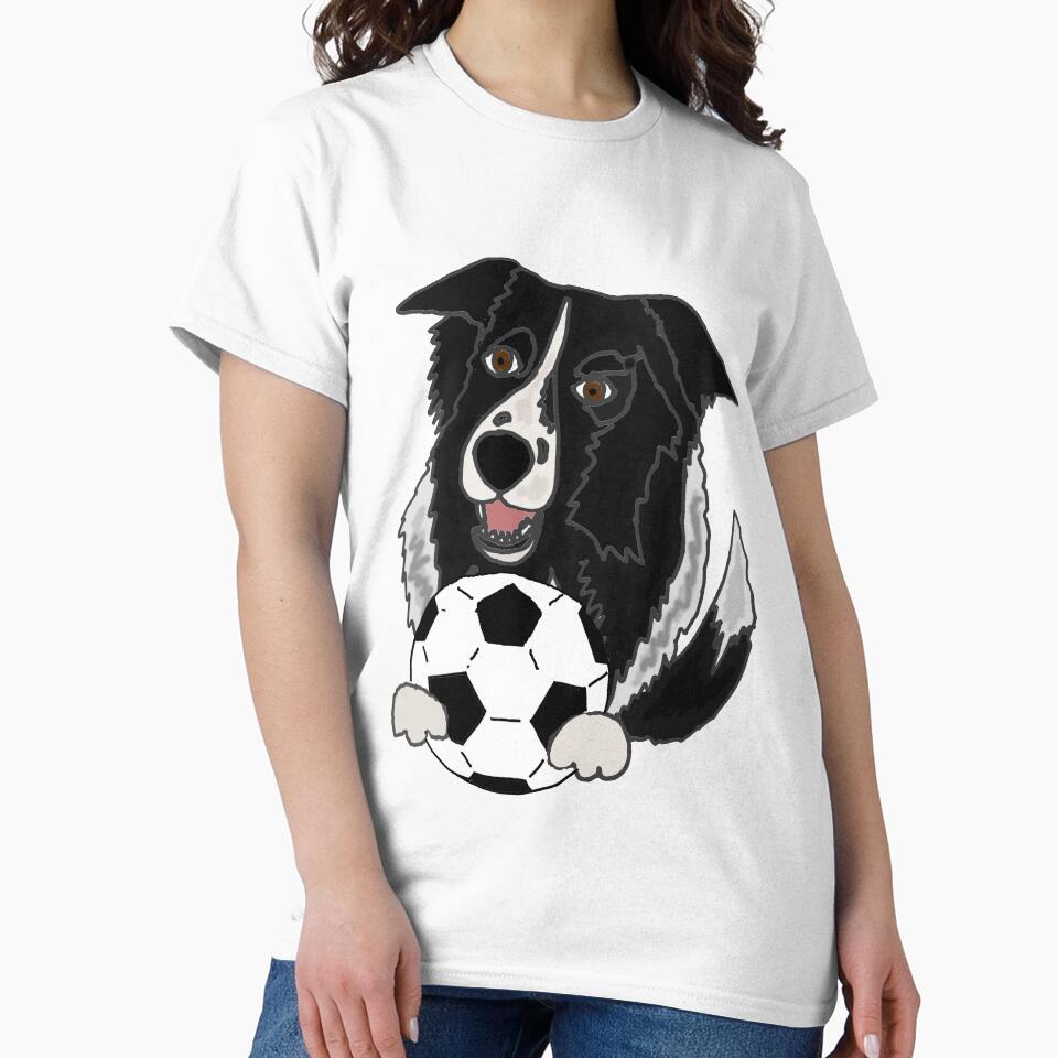 Funny Border Colloe Dog Playing Soccer by Nature's Fancy