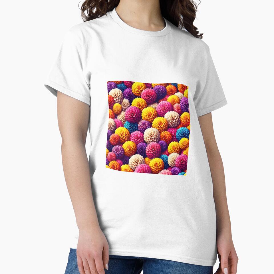 Floral design pompon dahlia by harmzk90 T-Shirts, Hoodie, Sweatshirt | BlankRebels.com (Image 2)