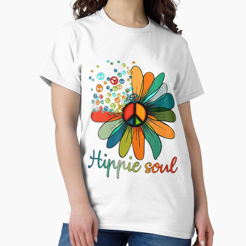 Daisy Peace Sign Hippie Flower Lovers by farare2 T-Shirts, Hoodie, Sweatshirt | BlankRebels.com (Image 2)