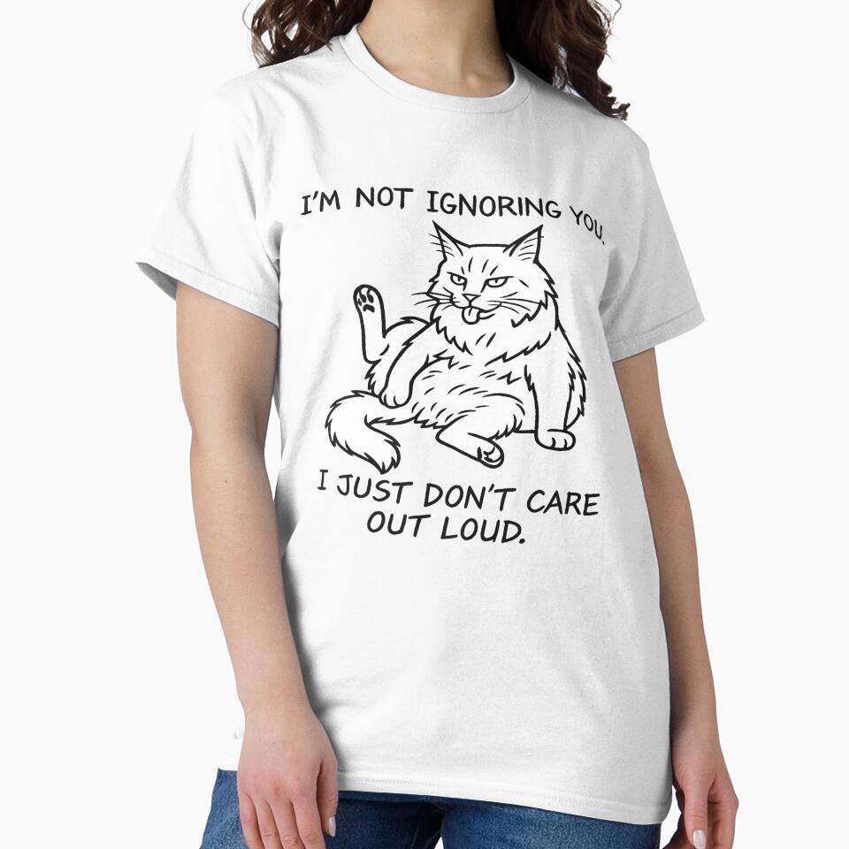 I’m not ignoring you. I just don’t care — out loud. – Funny T-Shirt and Hoodie for Sarcastic Introverts – Comfy... (Image 2)