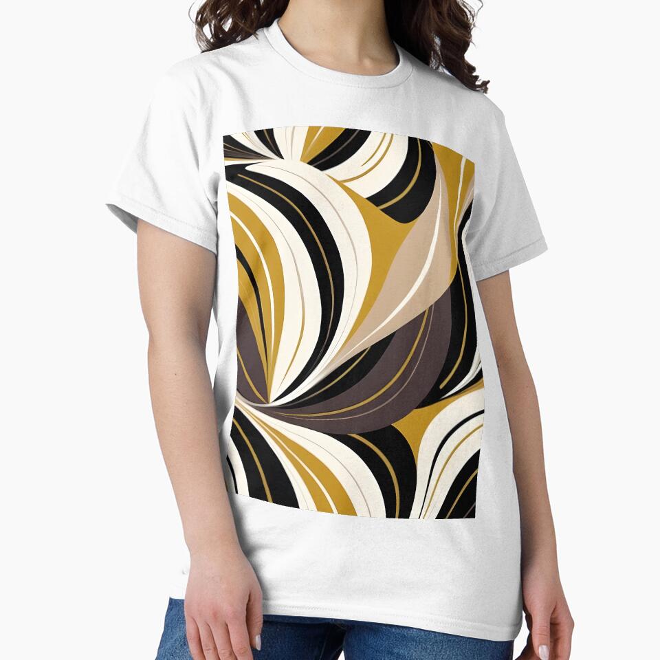 Mid Century Modern Abstract Botanical Fawn Dark Brown T-Shirts, Hoodie, Sweatshirt