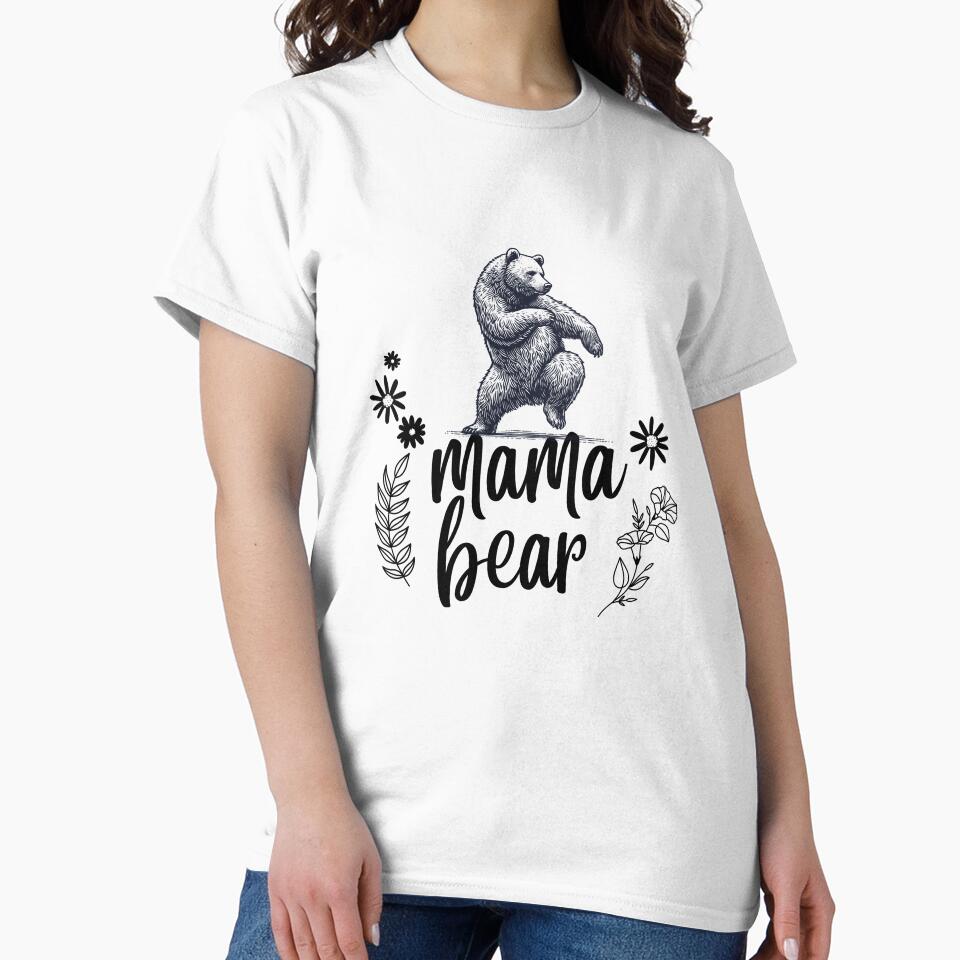 Mama Bear T-Shirt – Cute Floral Bear Design for Strong Moms & Mother’s Day Gifts by Mindsafe8 Hoodie, Sweatshirt (Image 2)