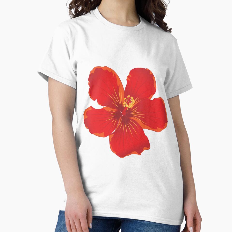 Minimal hibiscus flower design by Twinkley-tees