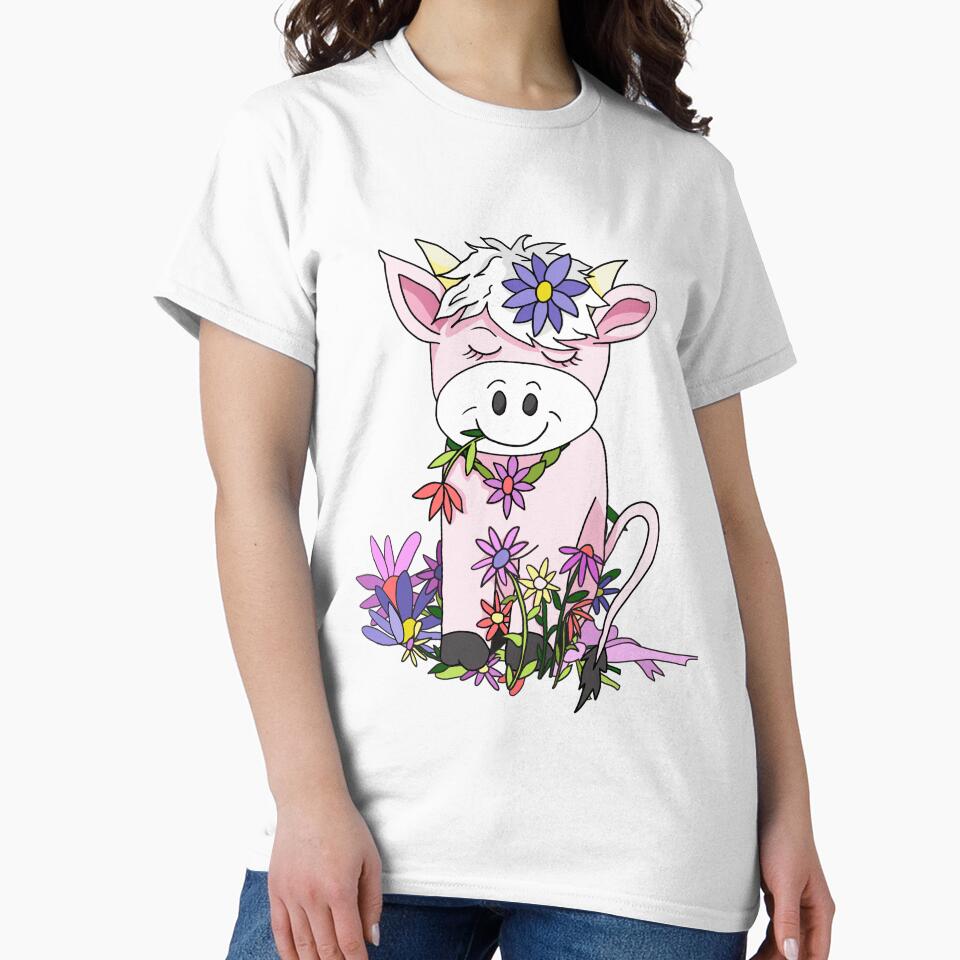 cartoon cow with flowers by BeingNow