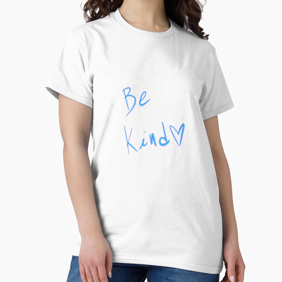 Be Kind Neon Sign – Minimal Blue Glow Typography Quote by Fani's Corner T-Shirts, Hoodie, Sweatshirt (Image 2)